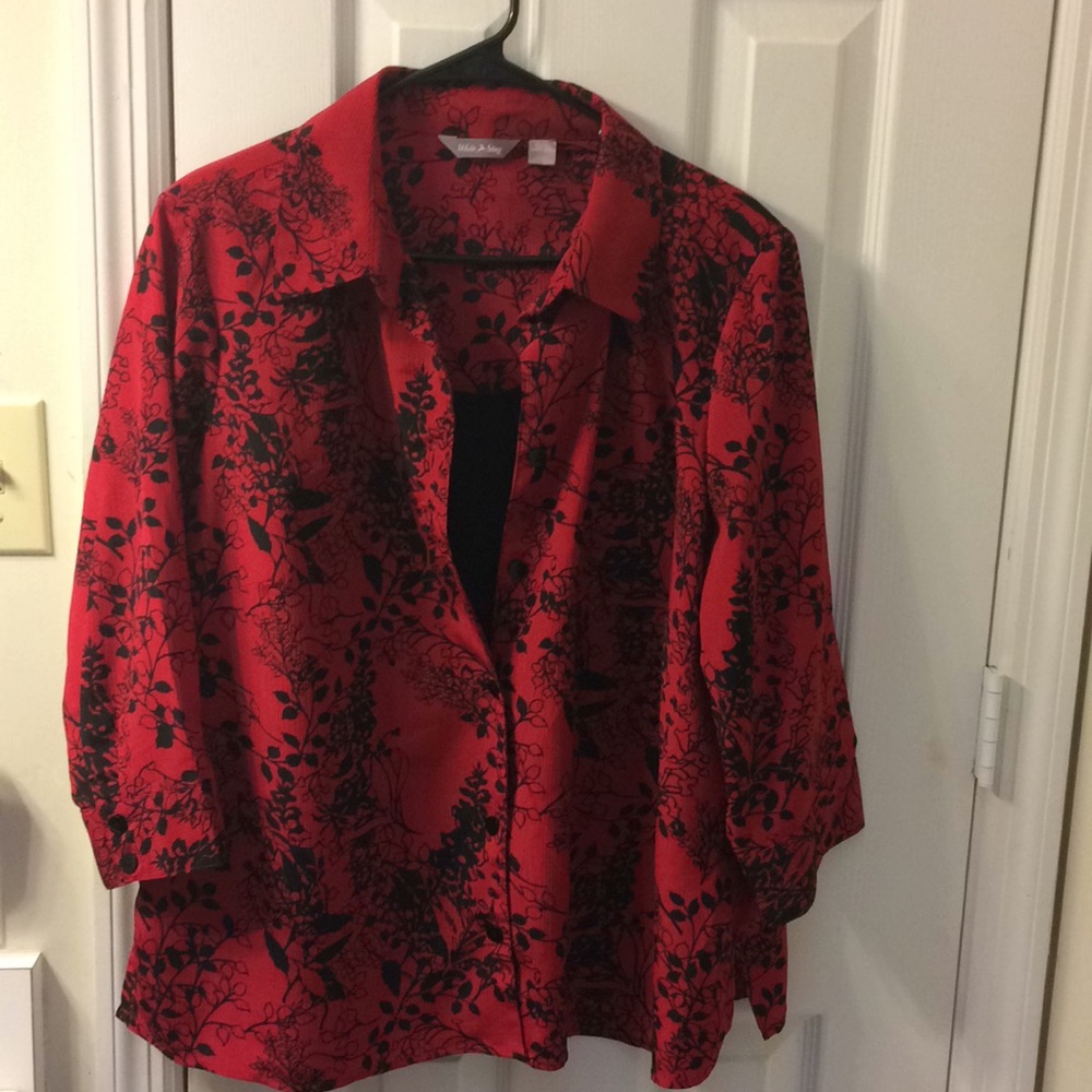 Beautiful red with black silhouette art top